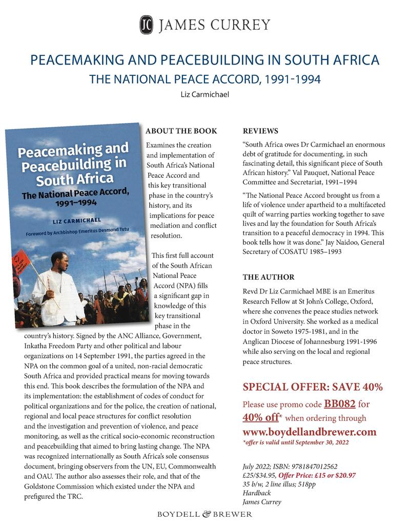 peacemaking and peacebuilding in south african special offer